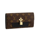 ルイヴィトン LOUIS VUITTON 長財布 ポルトフォイユ フラワー モノグラム ブラック パドロック モノグラムキャンバス M62577 ノワール LV 【SS】 【中古】