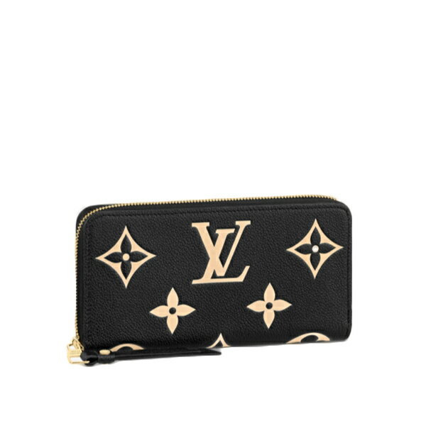 ルイヴィトン LOUIS VUITTON 長財布 ラウンドファスナー モノグラム アンプラント ジッピーウォレット M80481 ブラックベージュ LV 