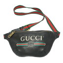 グッチ GUCCI ウエストバッグ ウエストポーチ レザー 527792 ブラック 【SS】 【中古】
