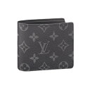 ルイヴィトン LOUIS VUITTON 二つ折り財布 2つ折財布 エクリプス ポルトフォイユ・ミュルティプル キャンバス M61695 ブラック LV