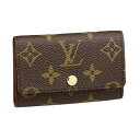 ルイヴィトン LOUIS VUITTON キーケース 6本用キーケース モノグラム ミュルティクレ6 モノグラムキャンバス M62630 ブラウン LV 【中古】【OS】(4)
