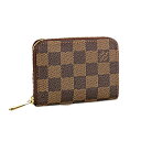 ルイヴィトン LOUIS VUITTON コインケース ダミエ ジッピー・コイン パース ダミエキャンバス N63070 ブラウン LV【OS】