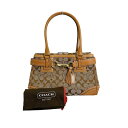コーチ COACH ハンドバッグ トートバッグ キャメル シグネクチャー キャンバス 10507 ブラウン 【SS】 【中古】(4)