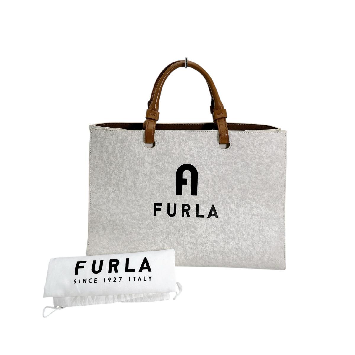 楽天まつい質舗（福岡の質屋）フルラ Furla トートバッグ 2wayバッグ 肩掛けバッグ ヴァーシティ スタイル レザー WB00725 ホワイト 【SS】 【中古】