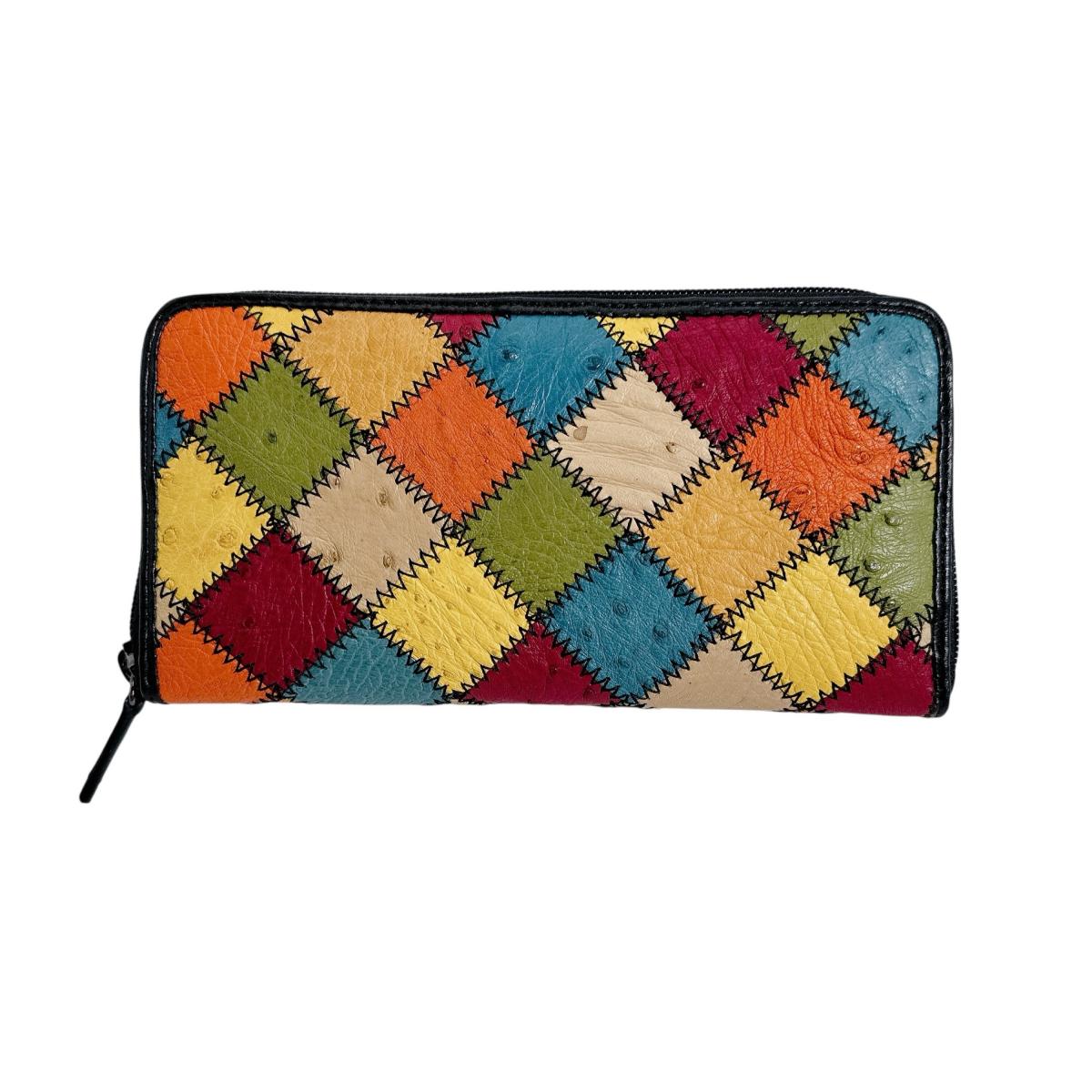 長財布長財布黒ステッチラウンドファ...