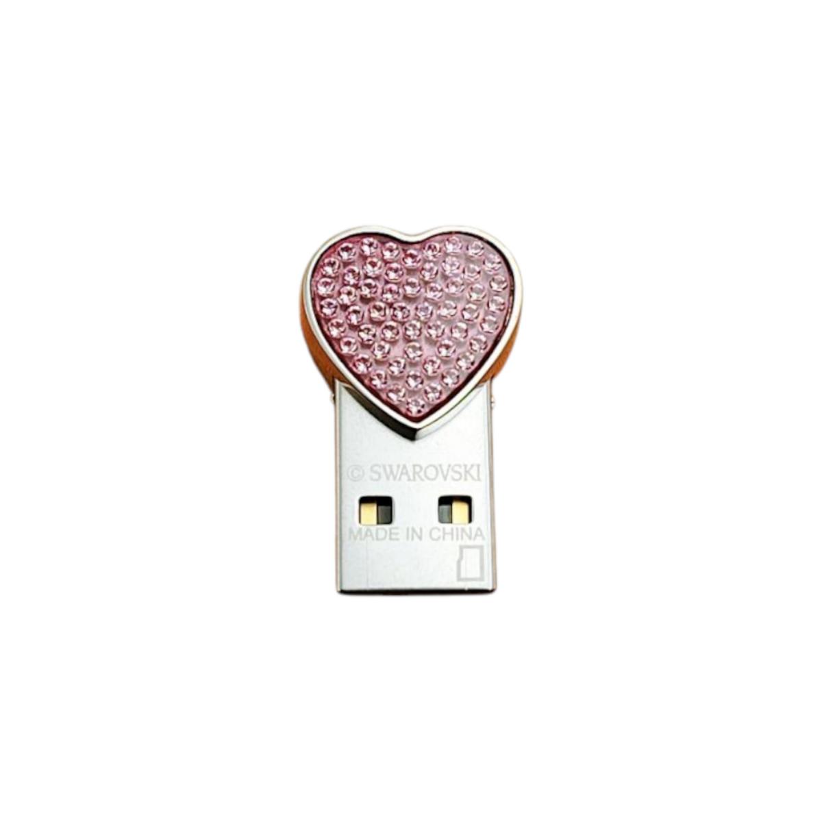 スワロフスキー SWAROVSKI PC周辺機器 USBメモリ 4GB ハートネックレス ピンク 【SS】 【中古】