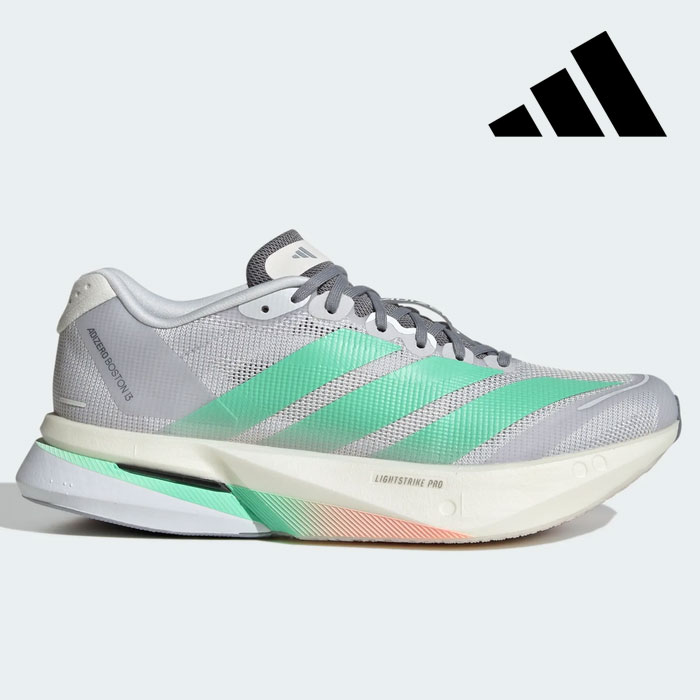 アディダス ADIZERO BOSTON13 レディース Dash Grey / Pulse Mint / Haze Coral レギュラーフィット ランニング マラソン シューズ ウイメンズ