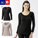 【メール便可】ブレスサーモ インナー 9分袖シャツ レディース 中厚ソフト デイリー ミズノ C2JAA821 発熱 保温 あったか