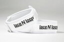 Lace N‘ Loop 　紐式グローブ用 ストラップ（ペア）（白/ブラックロゴ）／ White/Black Logo　／　ボクシンググローブ ストラップ マジックテープ コンバーター スパーリング トレーニング ミット打ち 練習用 試合用 簡単装着 白黒 メンズ レディース 男女