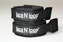 Lace N‘ Loop レースンループ 紐式グローブ用 ストラップ（ペア）（黒/ホワイトロゴ）／ Black/White Logo ／ ボクシンググローブ ストラップ マジックテープ コンバーター スパーリング トレーニング ミット打ち 練習用 試合用 簡単装着 黒白 メンズ レディース 男女