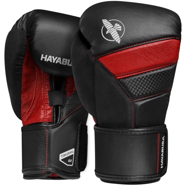 HAYABUSA ハヤブサ T3 ボクシンググローブ（黒/赤）／ Boxing Gloves - Black/Red ／ 正規品 8オンス 10オンス 12オンス 14オンス 16オンス マジックテープ式 スパーリンググローブ パンチンググローブ トレーニンググローブ ミット打ち 試合 練習用 メンズ レディース