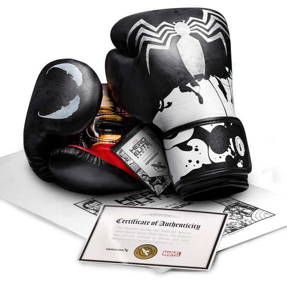 【取寄せ商品】 HAYABUSA [ハヤブサ]　MARVEL / マーベル　ヴェノム（シンビオート）ボクシンググローブ ／ Venom (Symbiotes) Boxing Gloves　／　正規品 12oz 16oz 12オンス 16オンス 限定品 コラボ マジックテープ式 ミット打ち スパーリング 練習 メンズ レディース