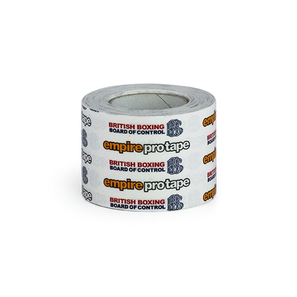 Empire Protape [エンパイア プロテープ]　グローブテープ　5cm×15m（BBBofC）　／　ボクシングテープ バンデージ バンテージ ハンドラップ 試合用テープ スポーツテープ バラ売り ホワイト 総柄 ロゴ柄 総合格闘技 ボクシング キックボクシング ブラジリアン柔術 MMA UFC