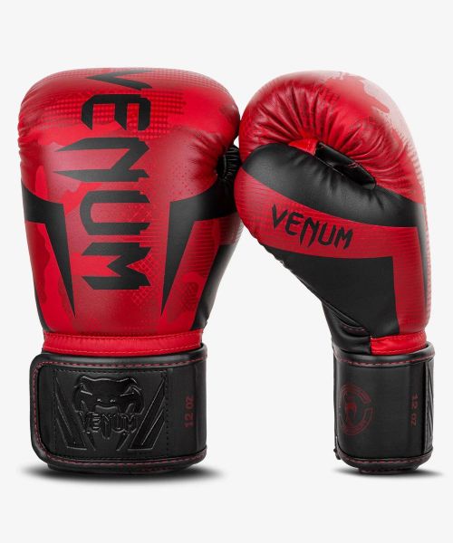 VENUM 　ボクシンググローブ　Elite - エリート（レッドカモ）／ Boxing Gloves - Red Camo　／　正規品 8オンス 10オンス 12オンス 14オンス 16オンス マジックテープ式 人気 グローブ スパーリング パンチ トレーニング ミット サンドバッグ エクササイズ