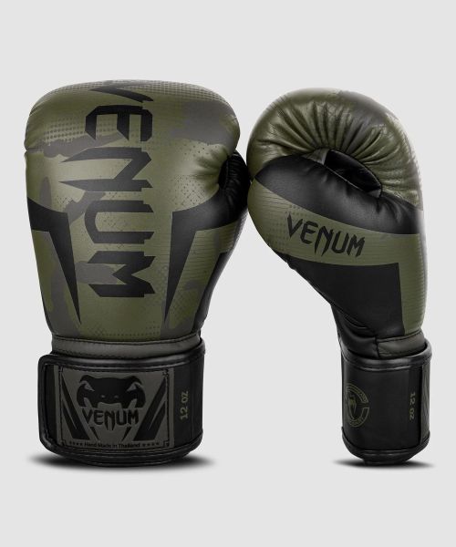 VENUM ヴェヌム ボクシンググローブ Elite - エリート（カーキカモ）／ Boxing Gloves - Khaki Camo ／ 正規品 8オンス 10オンス 12オンス 14オンス 16オンス マジックテープ式 人気 グローブ スパーリング パンチ トレーニング ミット サンドバッグ エクササイズ