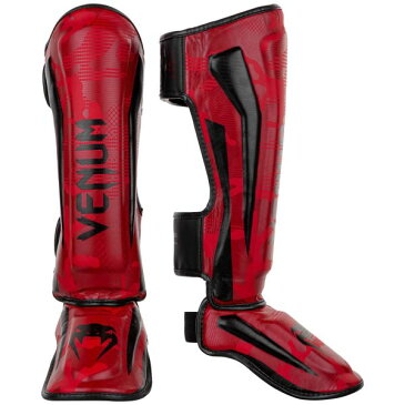 VENUM【ヴェヌム】 シンガード Elite - エリート(レッドカモ) / レガース 格闘技プロテクター ボクシング キックボクシング MMA ムエタイ /防具 ヴェナム ヴェノム ベノム ベナム