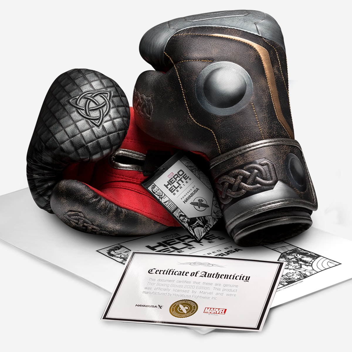 【送料無料】【限定品】 HAYABUSA ハヤブサ MARVEL / マーベル ソー ボクシンググローブ ／ Thor Boxing Gloves ／ 正規品 12oz 16oz 12オンス 16オンス 限定品 ジョルジュ サンピエールコラボ マジックテープ式 ミット打ち スパーリング トレーニング 男女兼用