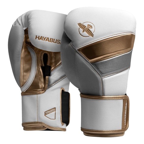 HAYABUSA 　T3 ボクシンググローブ（白/ゴールド）／ Boxing Gloves - White/Gold　／　正規品 8オンス 10オンス 12オンス 14オンス 16オンス マジックテープ式 スパーリンググローブ パンチンググローブ トレーニンググローブ ミット打ち 試合 メンズ レディース