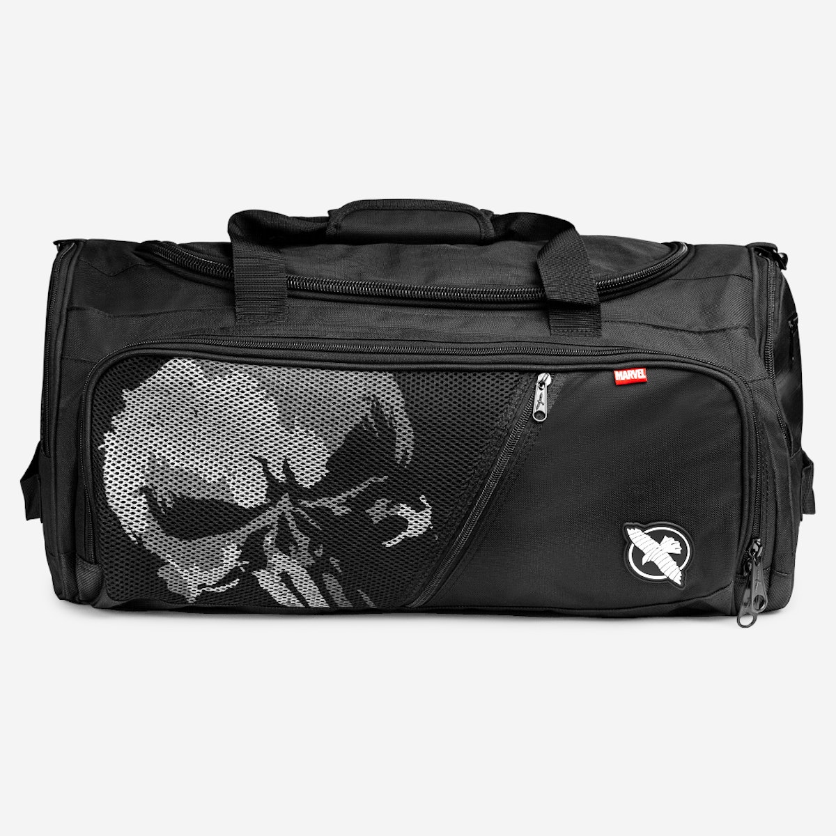 【取寄せ商品】 HAYABUSA [ハヤブサ]　MARVEL / マーベル　パニッシャー ダッフルバッグ ／ Marvel's The Punisher Duffle Bag　／　スポーツバッグ ジムバッグ ボストンバッグ フィットネス トレーニング 遠征 試合用 格闘技 キック K-1 ボクシング ブラジリアン柔術 MMA