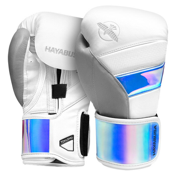 HAYABUSA 　T3 ボクシンググローブ（ホワイト/偏光パール）／ Boxing Gloves -White/Iridescent　／　正規品 8オンス 10オンス 12オンス 14オンス 16オンス マジックテープ式 スパーリンググローブ パンチンググローブ トレーニンググローブ ミット打ち 男女兼用