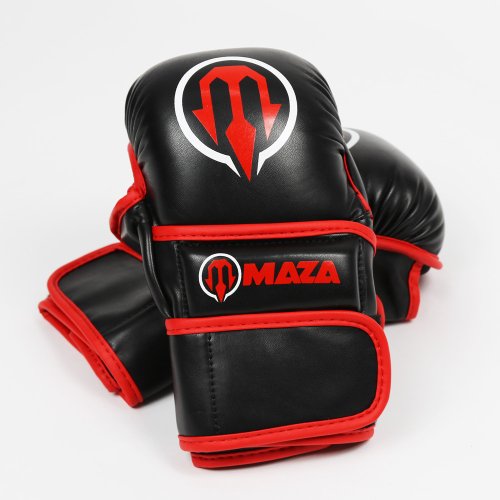 MAZA［マザ］ MMA パウンドグローブ Ver.2（黒/赤）／MMA Pound Gloves - Black/Red／ スパーリンググローブ ファイトグローブ オープンフィンガー MMA 総合格闘技 スポーツ ボクシング キック BJJ ムエタイ テコンドー 組手 ミット打ち