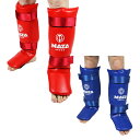 MAZA［マザ］ シンガード ベーシック（すねパッド）／ Shinguards Basic FREE SIZE ／ レガース すねあて すねパッド 膝 サポーター プロテクター レッグ ガード 防具 保護 プロテクション 軽量 PUレザー フリーサイズ 赤 青 レッド ブルー