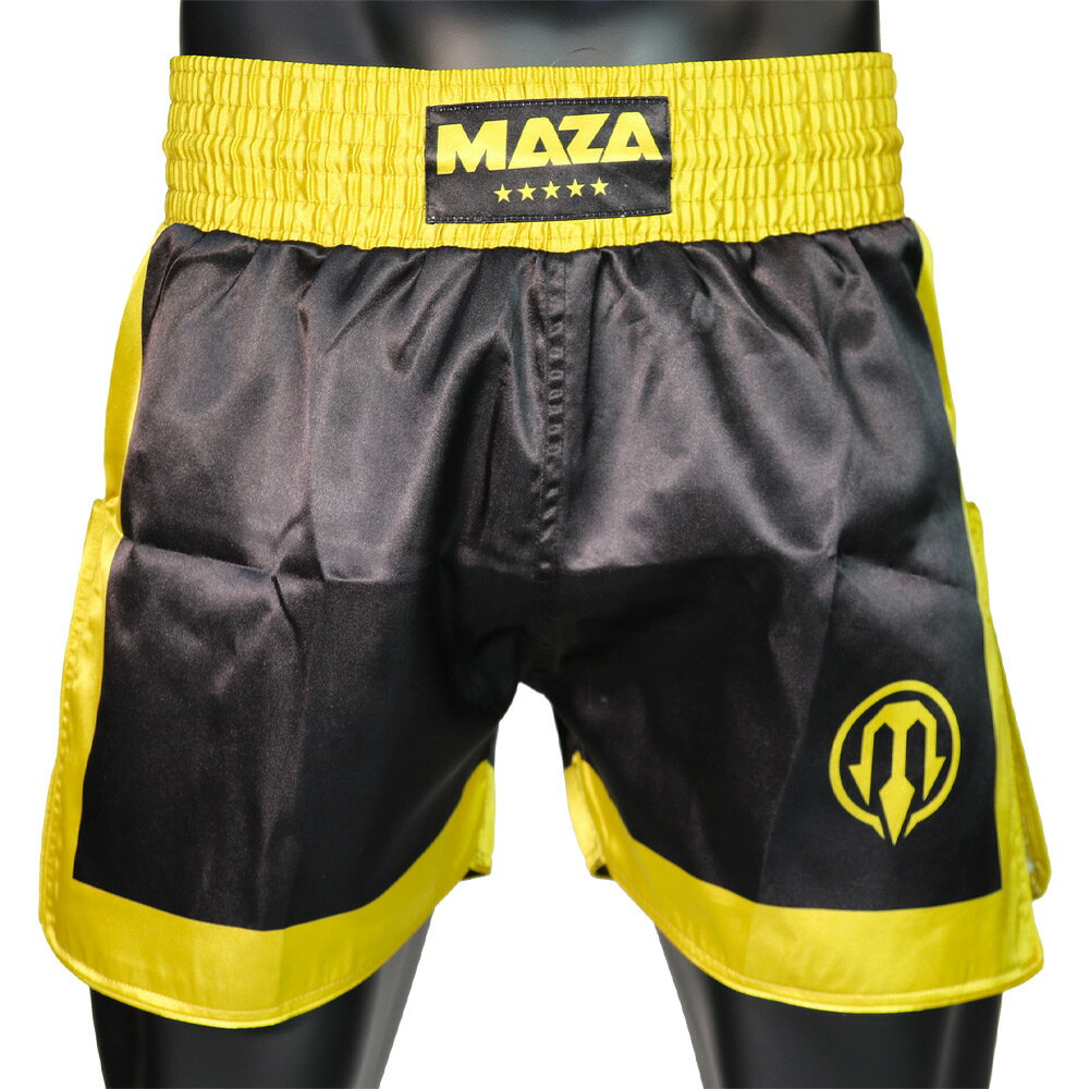 【マザファイト】MAZA［マザ］ キックボクシングショーツ（黒/ゴールド）／ kickboxing  ...