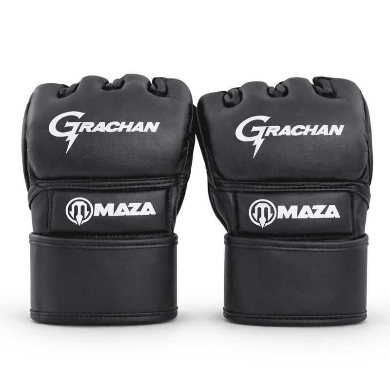Rakuten - MAZA［マザ］ GRACHAN 公式 MMA プロ ファイトグローブ Ver.3 （黒）／ Pro Fight Gloves - オープンフィンガーグローブ ／ MMAグローブ スパーリンググローブ パンチンググローブ マジックテープ式 ミット打ち トレーニング フィットネス 試合 練習用