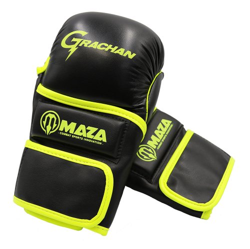 MAZA[마자] GRACHAN 챌린지 공식 MMA 파운드 글로브(흑/옐로우)/Pound Gloves ／ 종합 격투기 스포츠 권투 킥복싱 브라질리안 주술 무에타이 태권도