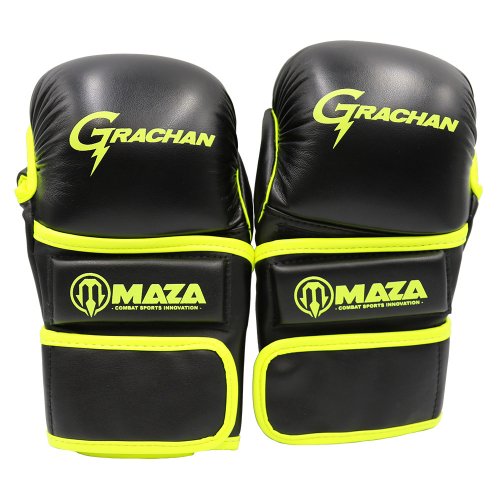 MAZA［マザ］ GRACHANチャレンジ 公式 MMA パウンドグローブ（黒/イエロー）／Poun...