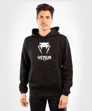 VENUM [ヴェヌム]　フーディー 　Classic - クラシック（黒）／ Hoodie - Black　／ 　 正規品 トレーニングウェア ジャージ プルオーバー トレーナー パーカー 練習着 ユニフォーム トップス スウェット メンズ レディース ユニセックス セットアップ S M L XL サイズ