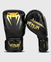 VENUM ヴェヌム ボクシンググローブ Impact - インパクト（黒/ゴールド）／ Boxing Gloves - Black/Gold ／ 正規品 8オンス 10オンス 12オンス 14オンス 16オンス マジックテープ式 スパーリング パンチング トレーニンググローブ ミット打ち サンドバッグ打ち