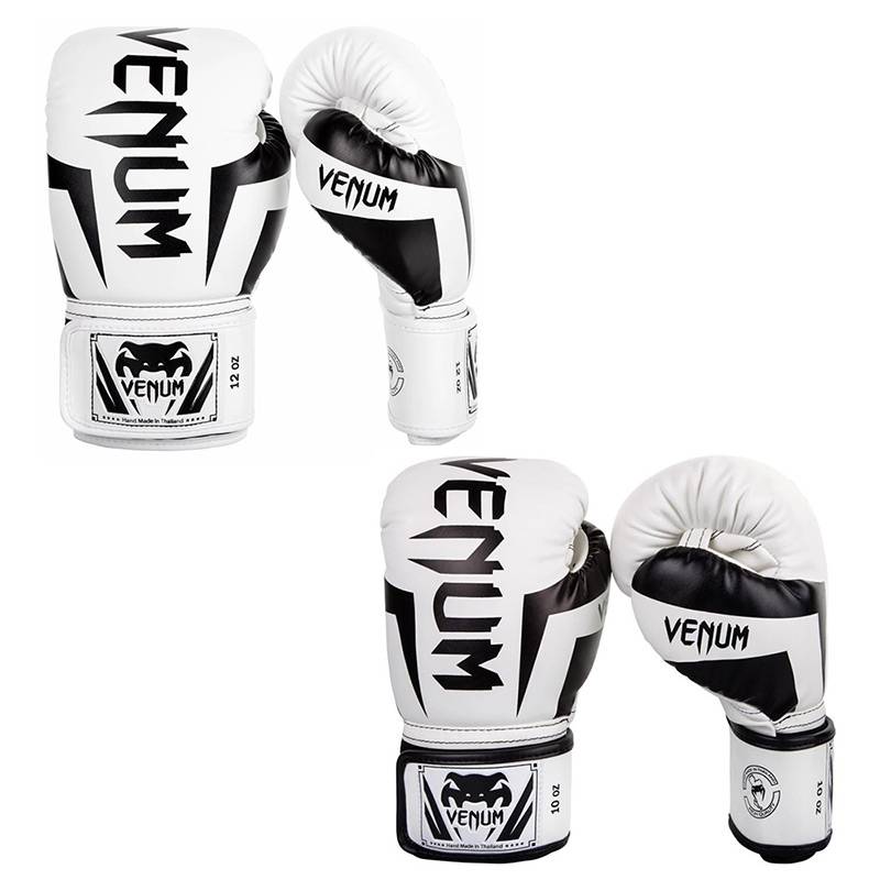 VENUM ヴェヌム ボクシンググローブ Elite - エリート（白/黒）／ Boxing Gloves - White/Black ／ 正規品 8オンス 10オンス 12オンス 14オンス 16オンス マジックテープ式 スパーリング パンチ トレーニンググローブ ミット打ち サンドバッグ打ち 練習