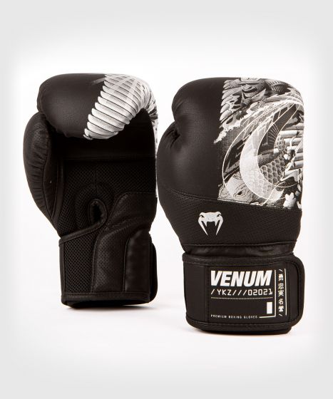 VENUM ヴェヌム ボクシンググローブ YKZ21（黒/シルバー）／ Boxing Gloves - Black/Silver ／ 正規品 8オンス 10オンス 12オンス 14オンス 16オンス マジックテープ式 スパーリン パンチンググローブ トレーニンググローブ ミット サンドバッグ 試合 練習 ユニセック