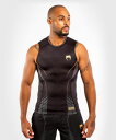 VENUM 　ノースリーブ ラッシュガード　Athletics（黒/ゴールド）- アスレチックス／ Rashguard Sleeveless - Black/Gold ／ コンプレッションシャツ 撥水 吸水 トレーニング スポーツウェア 練習着 Tシャツ トップス メンズ レディース ユニセックス