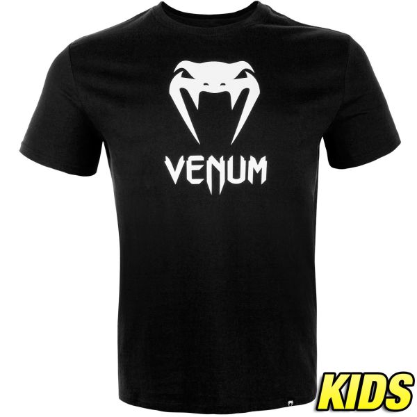 ■VENUM［ヴェヌム］ キッズTシャツ Classic クラシック（黒） ／ 総合格闘技 ボクシング キックボクシング ブラジリアン柔術 MMA UFC ファイトギア ジュニア