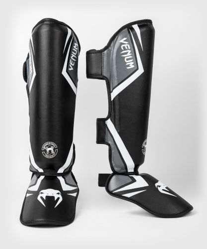 VENUM [ヴェヌム]　シンガード　Contender 2.0 - コンテンダー 2.0（黒/グレー/白）／ Shinguards - Black/Grey/White　／　レガース すね当て すねパッド プロテクター 防具 衝撃緩和 衝撃吸収 打撃練習 脛当て 脛あて ボクシング キックボクシング 総合格闘技 MMA