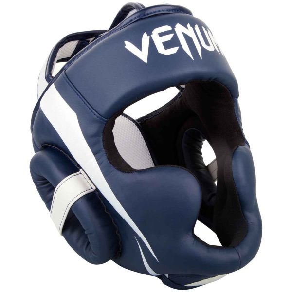 VENUM [ヴェヌム]　ヘッドギア　Elite - エリート （ネイビーブルー/白）／ Headgear - Navy Blue/White　／　ヘッドガード プロテクター 防具 衝撃 打撃練習 トレーニング 練習用 スポーツ 総合格闘技 ボクシング キックボクシング MMA UFC ヴェノム ベノム