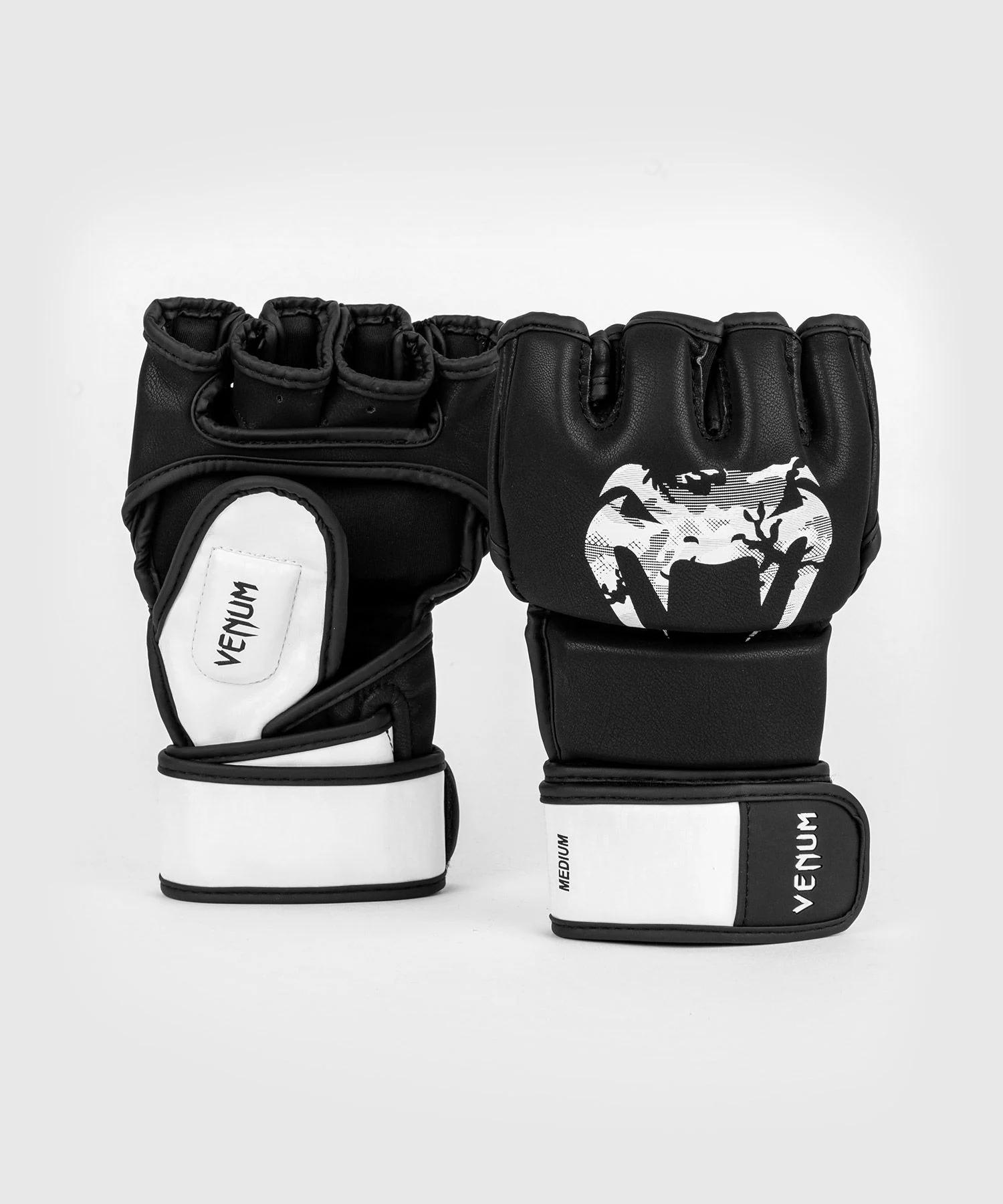 VENUM 　ファイトグローブ　LEGACY - レガシー ／ MMA gloves - オープンフィンガーグローブ　／　MMAグローブ トレーニンググローブ スパーリンググローブ ミット打ち マジックテープ式 合皮 フェイクレザー S M L XL ユニセックス ブラック ホワイト