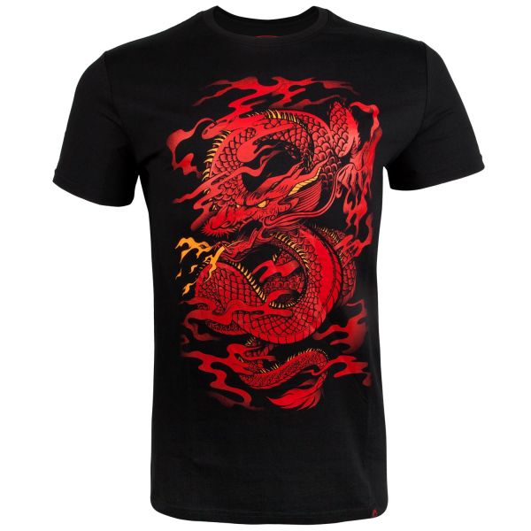 PRICE DOWN メンズTシャツ ■ VENUM［ヴェヌム］ Tシャツ Dragon 039 s Flight - ドラゴンズフライト（黒/赤） ／ 総合格闘技 ボクシング キックボクシング ブラジリアン柔術 MMA UFC トレーニングウェア 男性 ユニセックス 半袖 ブラック ヴェナム ヴェノム