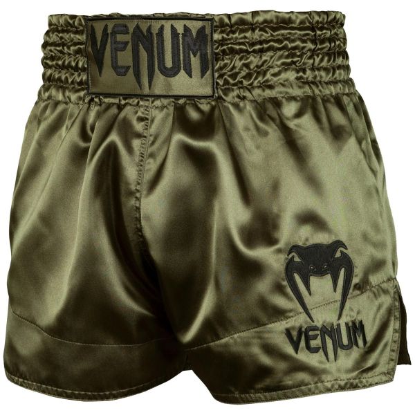 VENUM 　ムエタイショーツ　Classic - クラシック（カーキ/黒） ／ Muay Thai Shorts - Kahki/Black ／総合格闘技 ボクシング キックボクシング ブラジリアン柔術 MMA UFC ファイトパンツ コンバットショーツ ヴェノム ヴェナム ベノム ベナム べヌム