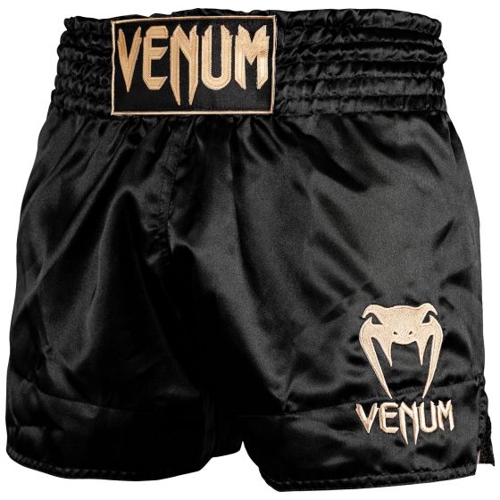 VENUM 　ムエタイショーツ　Classic - クラシック（黒/ゴールド） ／ Muay Thai Shorts - Black/Gold　 ／総合格闘技 ボクシング キックボクシング ブラジリアン柔術 MMA UFC ファイトパンツ コンバットショーツ ヴェノム ヴェナム ベノム ベナム べヌム