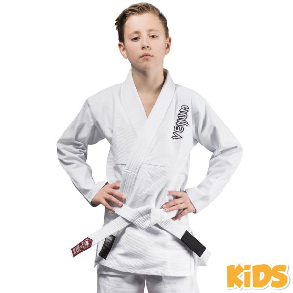 VENUM ヴェヌム ブラジリアン柔術着 キッズ Contender（白）- コンテンダー 白帯付きセット ／ Kids BJJ Gi - White 正規品 柔術衣 道着 Jiu Jitsu Gi 練習 試合 子供用 ジュニア ユース スポーツ用品 ユニフォーム ボクシングブランド グラップリング IBJJF JBJJF