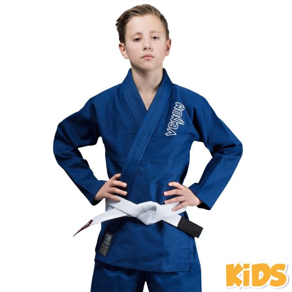 VENUM 　ブラジリアン柔術着　キッズ　Contender（青）- コンテンダー 白帯付きセット ／ Kids BJJ Gi - Blue 正規品 柔術衣 道着 Jiu Jitsu Gi 練習 試合 子供用 ジュニア ユース スポーツ用品 ユニフォーム ボクシングブランド グラップリング IBJJF JBJJF