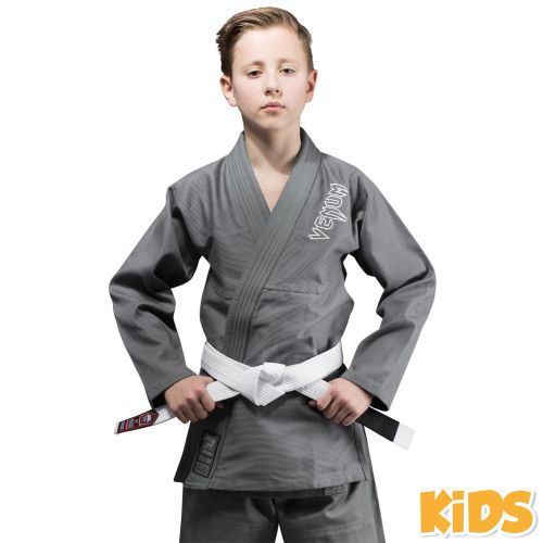 VENUM 　ブラジリアン柔術着　キッズ　Contender（グレー）- コンテンダー 白帯付きセット ／ Kids BJJ Gi - Grey 正規品 柔術衣 道着 Jiu Jitsu Gi 練習 試合 子供用 ジュニア ユース スポーツ用品 ユニフォーム ボクシングブランド グラップリング IBJJF JBJJF