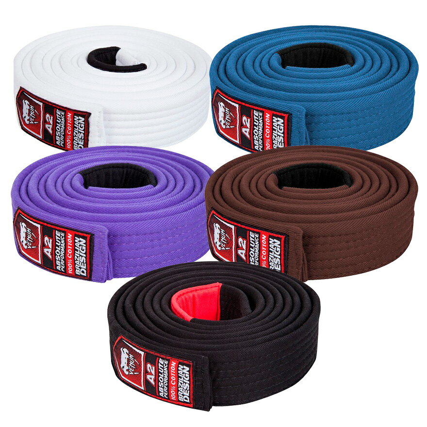 VENUM［ヴェヌム］ブラジリアン柔術帯 - BJJ帯 ／ Bjj Belt　／　白帯 青帯 紫帯 茶帯 黒帯 A1 A2 A3 A4 ホワイト ブルー パープル ブラウン ブラック 格闘技帯 格闘帯 総合格闘技 ボクシング キックボクシング MMA UFC ヴェナム ヴェノム ベヌム ベナム ベノムのサムネイル