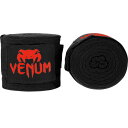 VENUM [ヴェヌム]　ハンドラップ　2.5m　Kontact - コンタクト（黒/赤）（ペア）／　伸縮性 HandWrap バンデージ インナーグローブ サポーター ナックルガード スポーツ 総合格闘技 ボクシング キックボクシング ブラジリアン柔術 ムエタイ MMA UFC DEEP その1