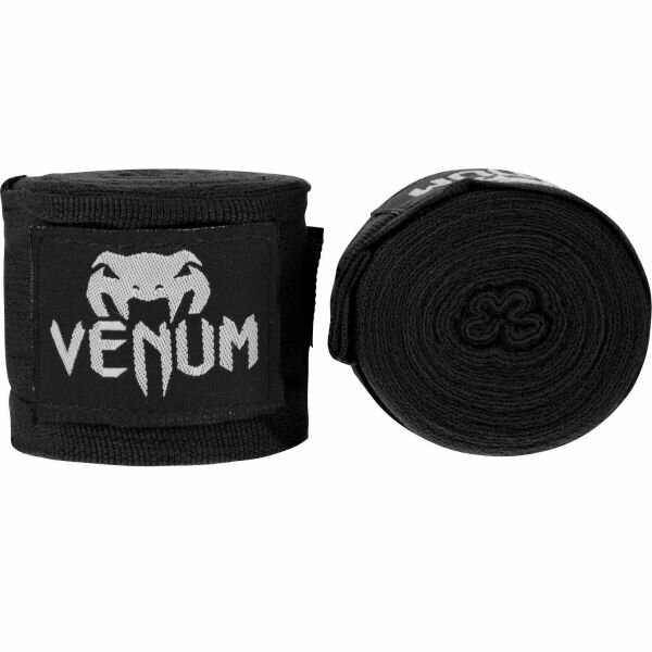 VENUM ヴェヌム ハンドラップ 4.5m Kontact - コンタクト（黒）／ Handwraps - Black（ペア） ／ 伸縮性 バンデージ インナーグローブ サポーター ナックルガード スポーツ 総合格闘技 ボクシング キックボクシング ムエタイ MMA UFC DEEP