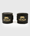 VENUM [ヴェヌム]　ハンドラップ　Kontact - コンタクト　4m（黒/ゴールド）／ Handwraps - Black/Gold（ペア）　／　伸縮性 バンデージ インナーグローブ サポーター ナックルガード スポーツ 総合格闘技 ボクシング キックボクシング ムエタイ MMA UFC DEEP