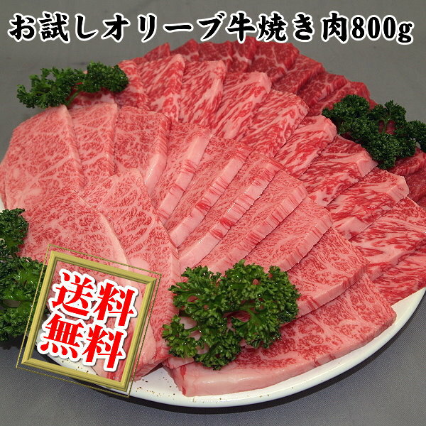 ギフト おためしオリーブ牛のバーベキュー BBQ用焼肉セット800g/送料無料【沖縄・北海道/送料別途要】